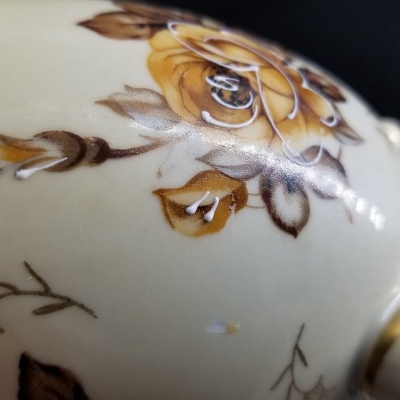 Cracked Egg Footed Napco Ware Vase Dish Planter Porcelain Floral Flower 6H3199/L - Picture 3 of 11